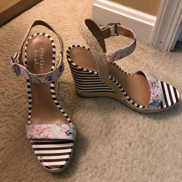 Nicole Miller striped floral espadrille 10 - Picture 2 of 5